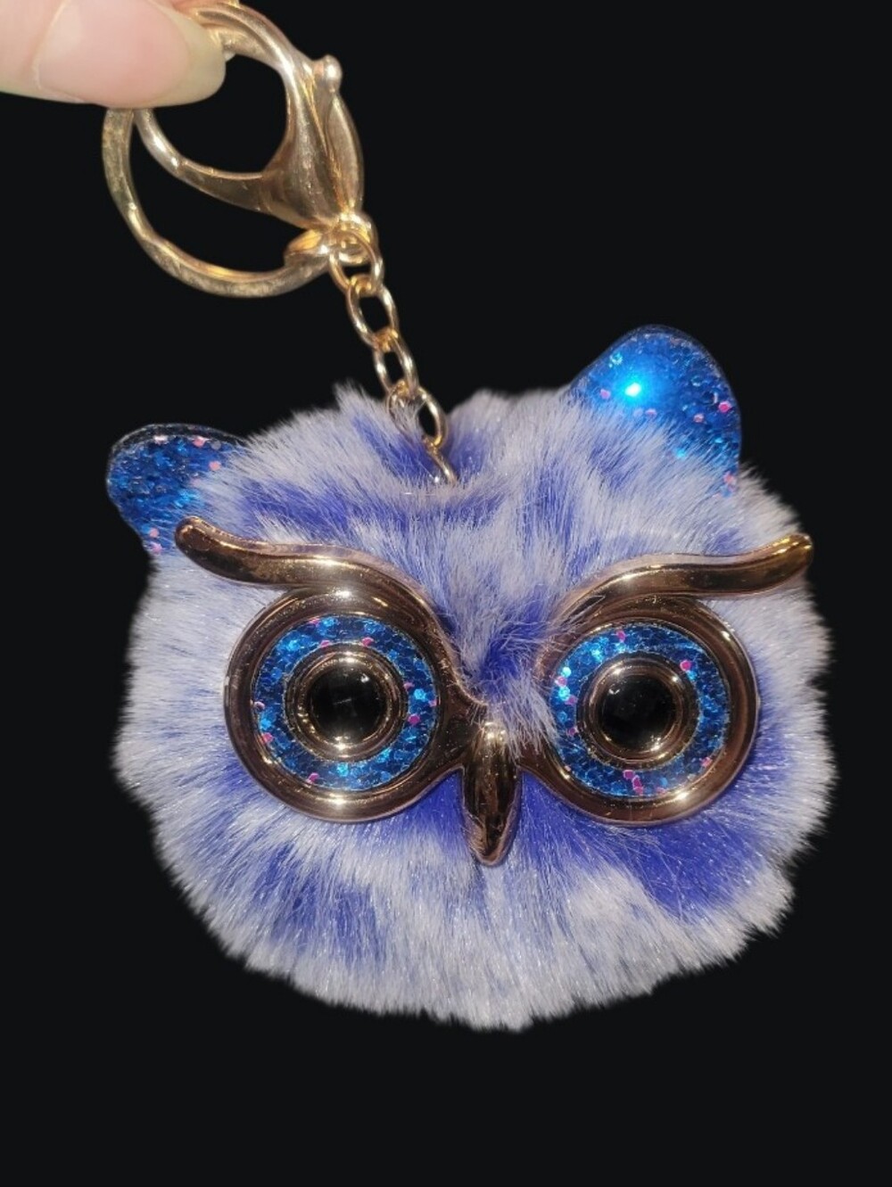 Plush Blue Owl Keychain/Bag Charm